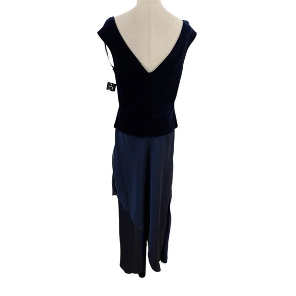 Vtg 90s NWT Cachet Velvet Top Chiffon Skirt Set Sz L/10 Navy Blue Whimsy Goth - Picture 5 of 10